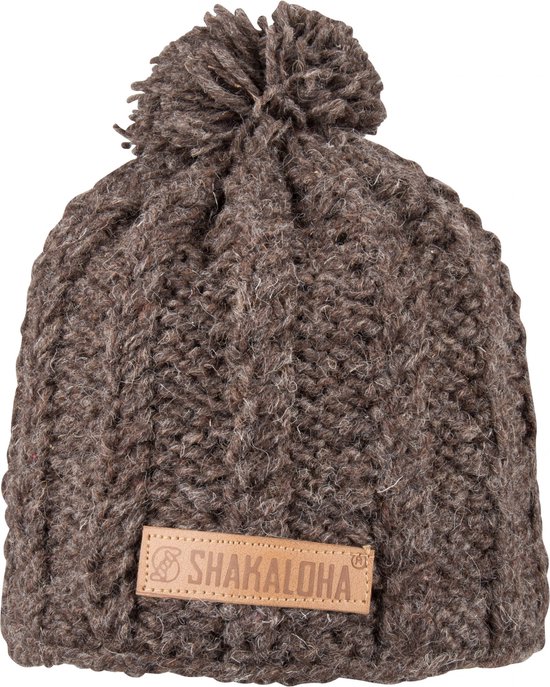 Shakaloha Gebreide Wollen Muts Heren & Dames Beanie Hat van schapenwol met polyester fleece voering - Bint Beanie Choco Unisex - One Size Wintermuts