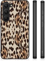 Telefoonhoesje Geschikt voor Samsung Galaxy S23 TPU Silicone Hoesje met Zwarte rand Leopard
