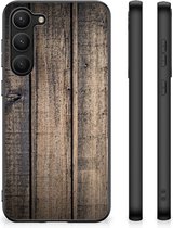 Leuk TPU Back Cover Geschikt voor Samsung Galaxy S23 Plus Telefoon Hoesje met Zwarte rand Steigerhout