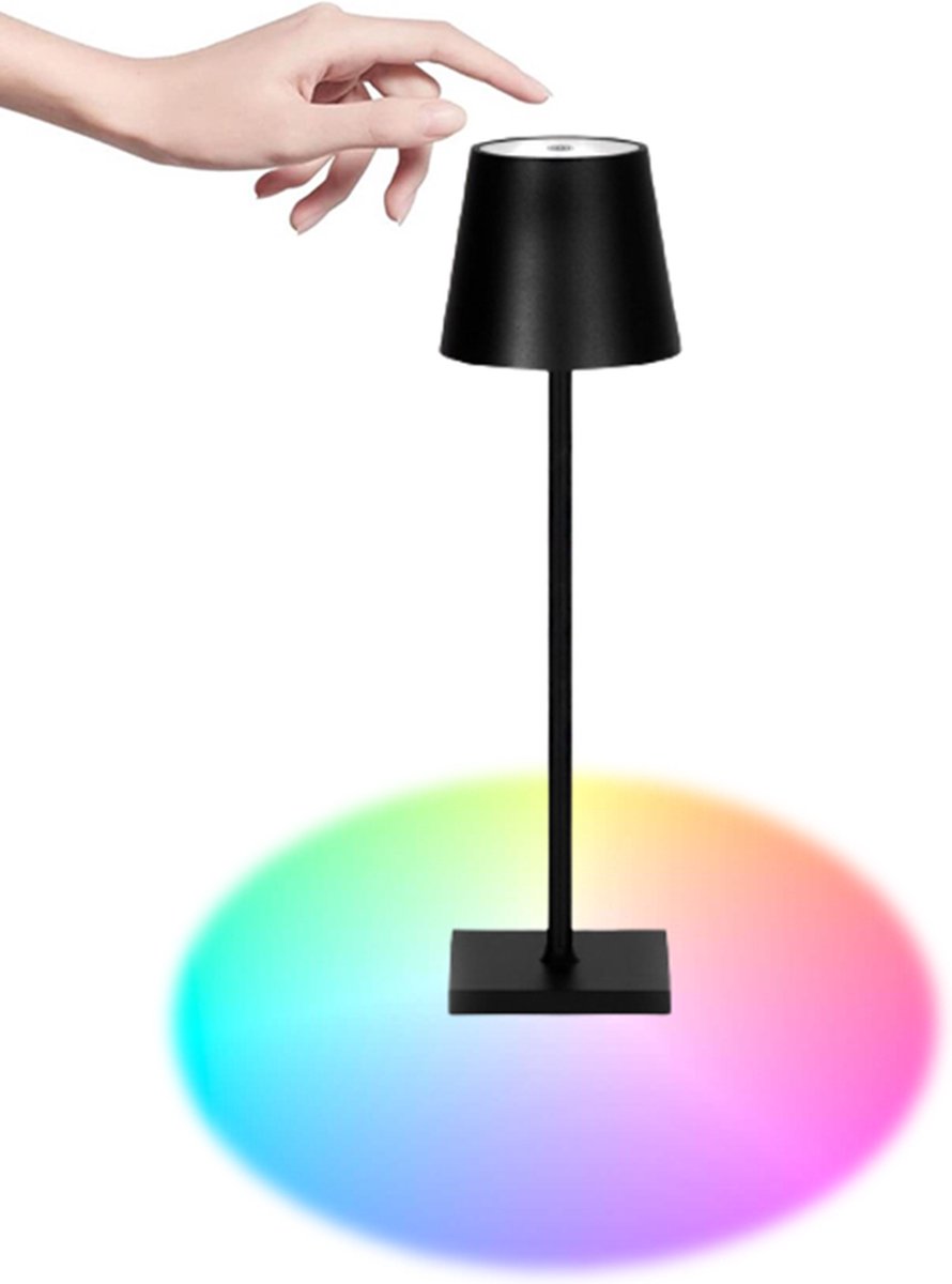 Ecvivk LED-tafellamp Draadloze paddestoellamp Aanraakdimbaar Oplaadbare