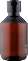 Lege Plastic Fles 200 ml PET Amber bruin - met zwarte klepdop - set van 10 stuks - navulbaar - Leeg