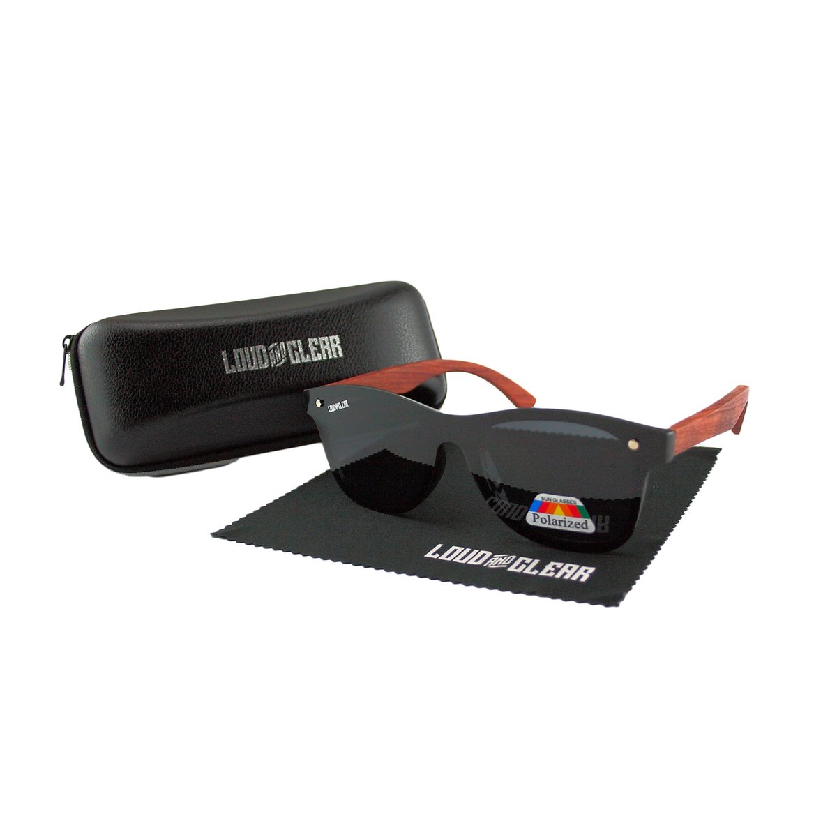 LOUD AND CLEAR® - Heren Zonnebril - Houten Zonnebril - Bamboe - Zwart - Gepolariseerd