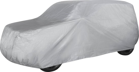 Autoafdekking AllWeather SUV maat M lichtgrijs, waterdichte autohoes, stofdicht met UV-bescherming, verstevigde gordelsluiting