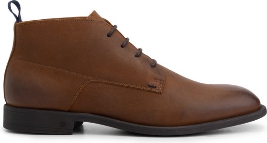 Chaussures à lacets mi-hautes Travelin' Watford en cuir soigné pour hommes - Cuir marron Cognac - Pointure 43