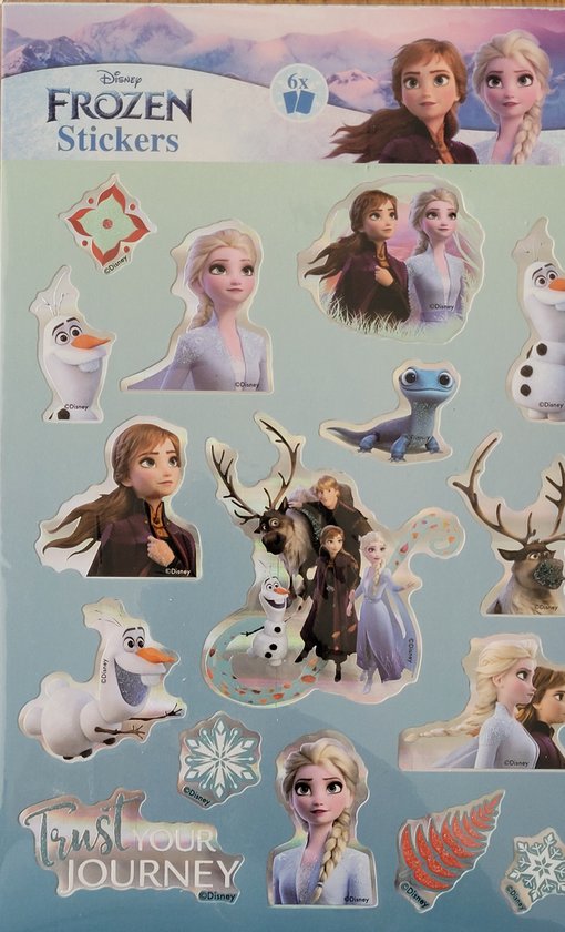 Disney Frozen stickers 6 stickervellen vol met Anna Elsa en Olaf bol