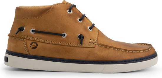 Travelin' Helford hoge zomerschoenen heren - leren Mocassins hoog - Veterschoenen mannen - Lichtbruin leer - Maat 40