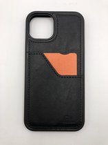 Premium kwaliteit kunstleer backcover met een vak voor pasje - Geschikt voor iPhone 12 Pro Max - Zwart