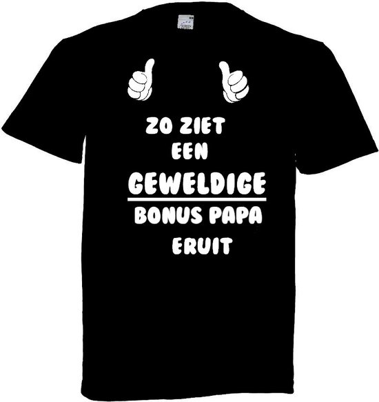 Grappig T-shirt - geweldige bonus papa - bonus vader - stiefvader - maat XL