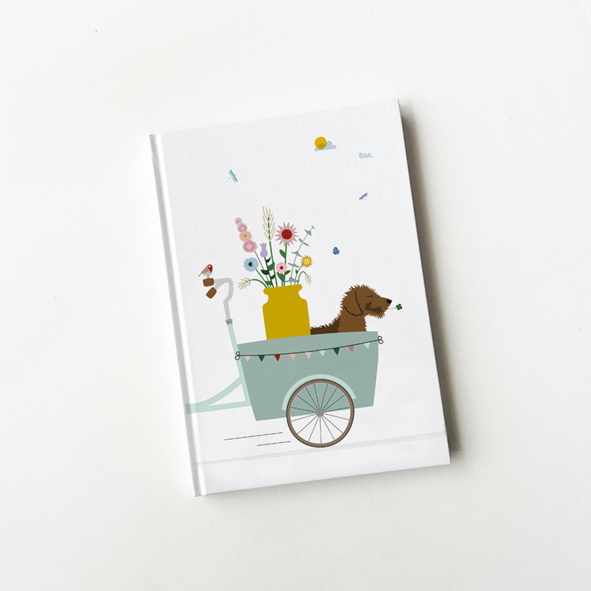 Teckel Frits Notebook - A5 | 'On the Road...' | Mevrouw Emmer