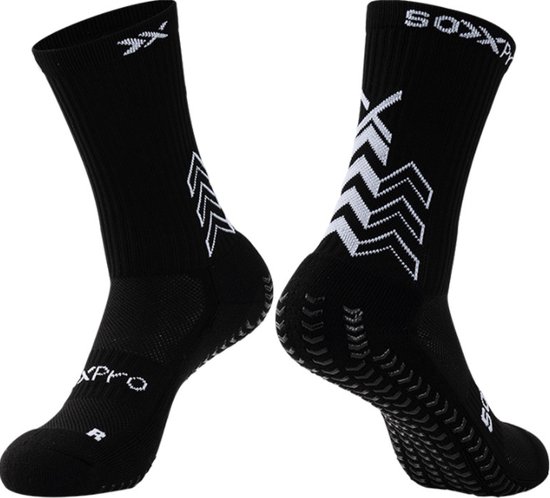 Grip Socks Voetbal SoxPro Zwart (Taille 39-45) Chaussettes de sport anti-ampoules
