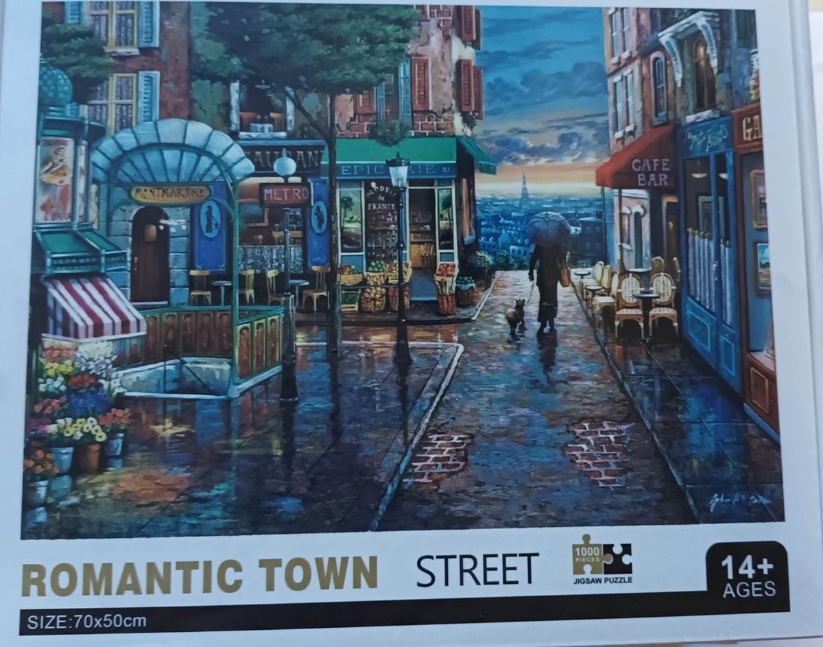 Puzzel 1000 stuks 70cm x 50cm - Romantic Town street