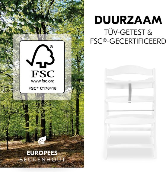 Hauck Alpha+ White Kinderstoel - Wit FSC® gecertificeerd beukenhout van Hauck — afbeelding 5