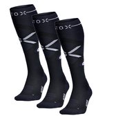 STOX Energy Socks - 3 Pack Skisokken voor Mannen - Premium Compressiesokken - Kleur - Donkerblauw/Wit - Maat: Medium - 3 Paar - Voordeel - Mt 40-44