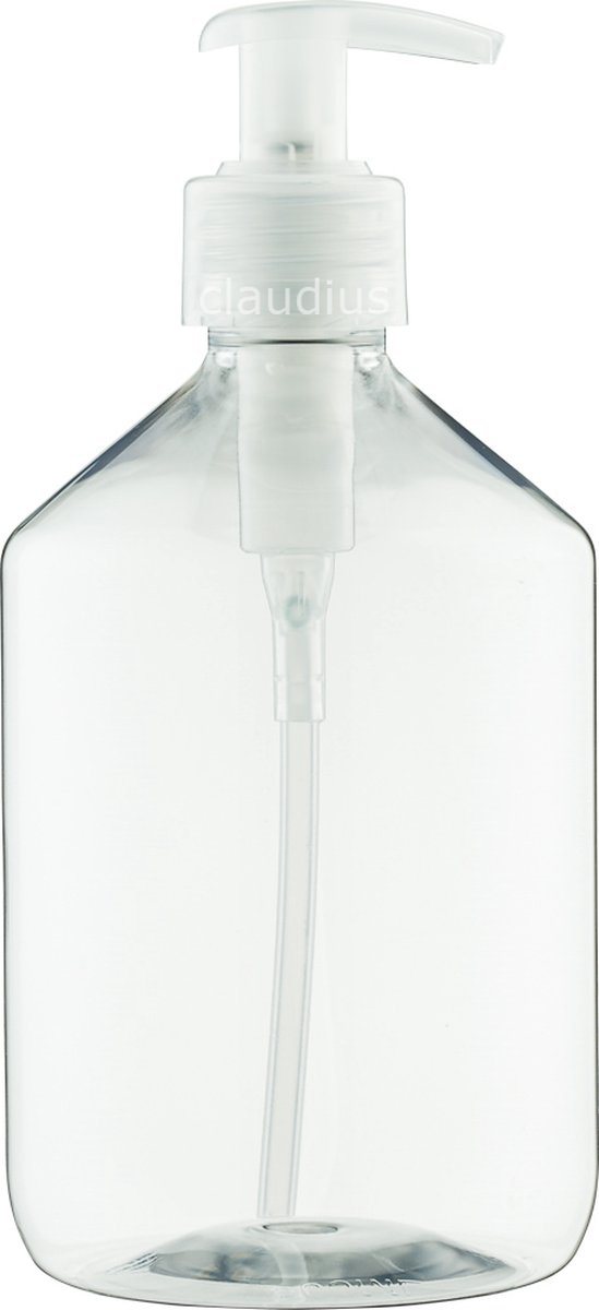 Lege Plastic Fles 500 ml PET apothekersfles transparant - met transparante pomp – set van 10 stuks - Navulbaar - leeg