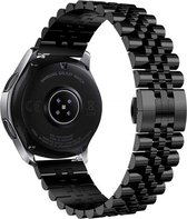 By Qubix Stalen band 20mm - Zwart - Geschikt voor Samsung Galaxy Watch 6 - Galaxy Watch 6 Pro - Galaxy Watch 5 - Galaxy Watch 5 Pro - Galaxy Watch 4 - Galaxy Watch 4 Classic - Active 2 - Watch 3 (41mm)