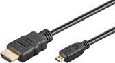 Micro HDMI - HDMI kabel - versie 1.4 (4K 30Hz) - verguld / zwart - 1,5 meter