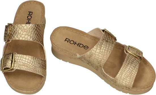 Rohde -Dames - goud - slippers & muiltjes - maat 40
