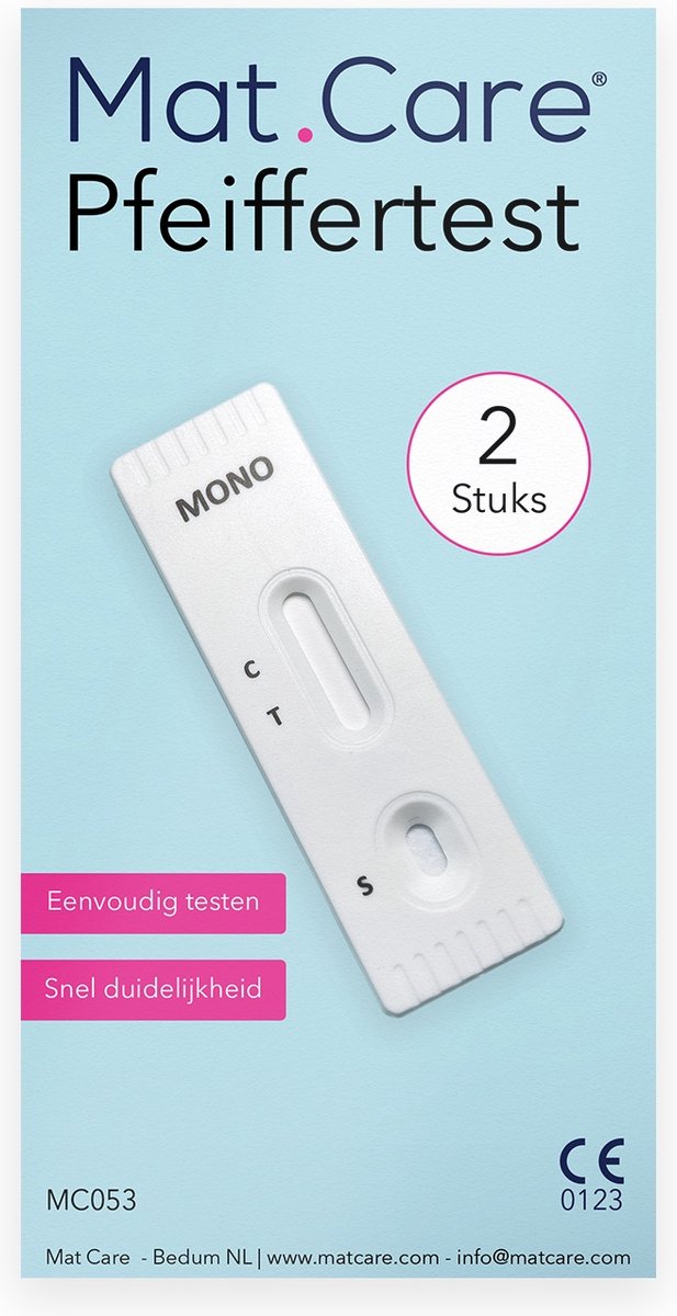 Goedkoopste Mat Care Pfeiffer test - Pfeiffertest - Mononucleose test - 2 testen