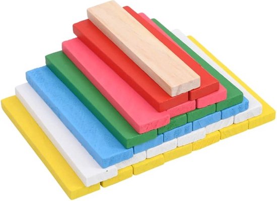Ecotoys 128-delige houten constructie blokken voor het bouwen van een 6 in 1 toren