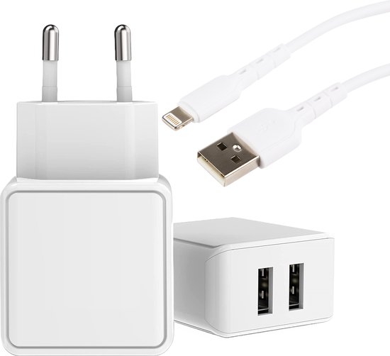 Chargeur rapide iPhone + câble USB vers Lightning - 2 mètres