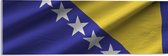 Acrylglas - Rimpelige Vlag van Bosnië - 60x20 cm Foto op Acrylglas (Wanddecoratie op Acrylaat)