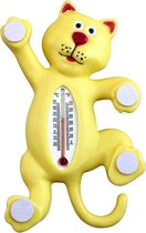 Kat buiten Raam Thermometer | Zelfklevende Benen | Kat | Thermometer | Geel | zuignappen | Buitenthermometers