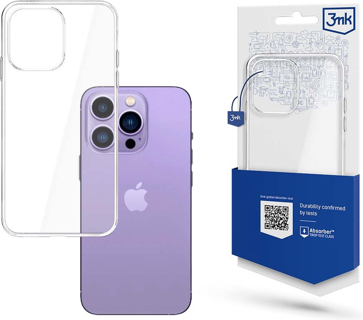 3mk - iPhone 14 Pro - Clear Case - Telefoonhoesje - voor Optimale Bescherming - Transparant