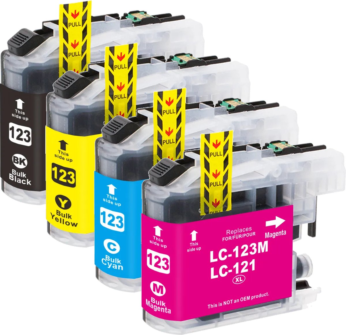 MediaHolland - Huismerk Inkt Cartridges voor Brother LC123 Printers - Set van 4 Stuks - 4 Kleuren - Brother Inktpatronen, Cartridge