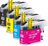 MediaHolland® Private Label Cartouches LC-123 LC123 Convient pour Brother Multipack 4 pcs