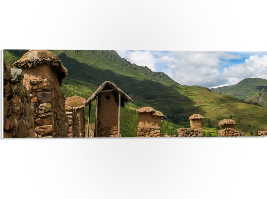 PVC Schuimplaat - Klassiek Oude Hutjes in Heilige Vallei van de Inca's, Peru - 60x20 cm Foto op PVC Schuimplaat (Met Ophangsysteem)