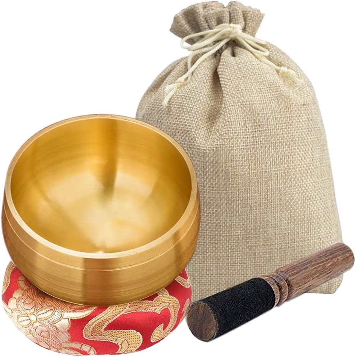 alasemo Tibetaanse Klankschalen set, Diameter 8 cm, Met Geschenkdoos,Kleine Klankschaal Voor Yoga, Meditatie, Ontspanning, Messingklankbeker, set Presente Palo Santo Californische witte