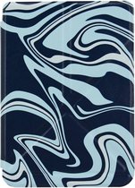 Hoesje Geschikt voor Kobo Clara 2E Origami Sleepcover - Book Case Hoes Cover - Abstract Petroleum kleuren