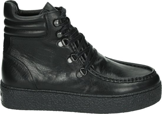 Ca'Shott 6130005 - VeterlaarzenHoge sneakersDames sneakersDames veterschoenenHalf-hoge schoenen - Kleur: Zwart - Maat: 38