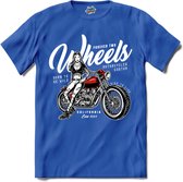 Forever Two Weels | Motor - Hobby - Vintage - T-Shirt - Unisex - Royal Blue - Maat XXL