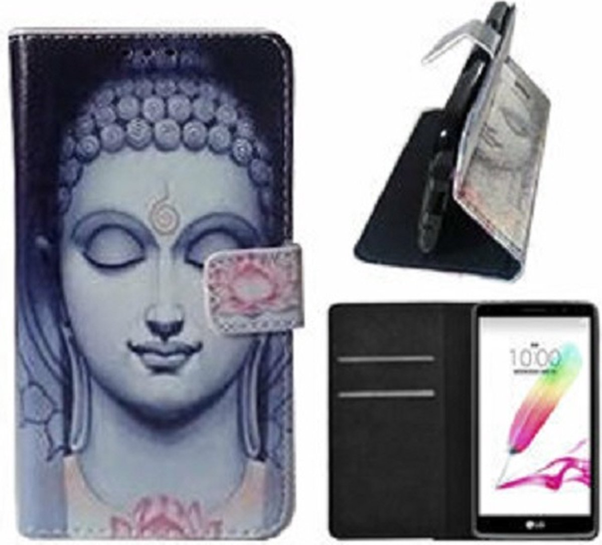 LG G4 Stylus Hoesje Met Pasjeshouder Bookcase Boeddha