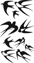 Raam stickers vogels - zwaluwen - dieren - decoratie - muur - wall art