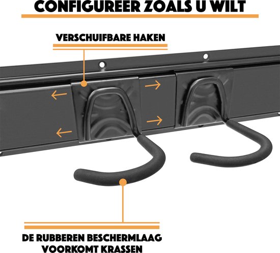 Fiets ophangsysteem voor fietsen accessoires en garage tools - fietsrek - fietslift - muurbeugel fiets - fietshaak - fiets ophangbeugel - fiets - inclusief schroeven en pluggen