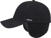 Stetson wollen cashmere voorgevormde baseball cap met oorflappen kleur zwart maat XXL