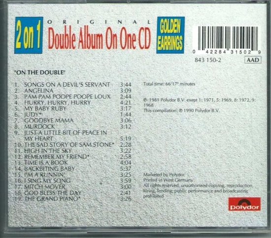 Golden Earrings - On the double (2on1 CD) - Golden Earrings