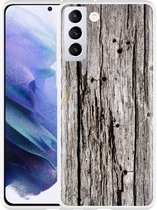 Hoesje Geschikt voor Samsung Galaxy S21 Plus Oud hout