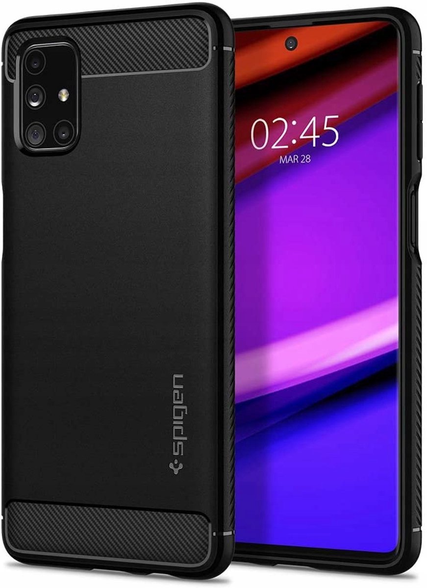 Spigen Rugged Armor hoesje voor Samsung Galaxy M51 - Zwart