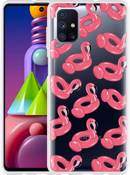Samsung Inflatable Samsung Galaxy M51 Hoesje Inflatable Flamingos - Designed by Cazy | bol.com