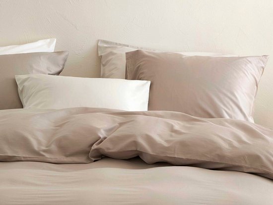 Yumeko dekbedovertrek katoen satijn warm taupe 240x220 + 2/60x70 - Bio, eco & fairtrade van Yumeko — afbeelding 3