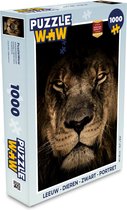 Puzzle Lion - Animaux - Zwart - Portrait - Puzzle - Puzzle 1000 pièces adultes
