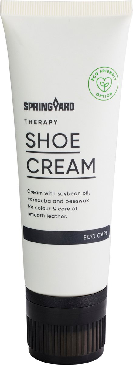 Springyard Therapy Shoe Cream Black - Schoenpoets zwart - schoencrème voor glad leer - tube met spons - 75ml
