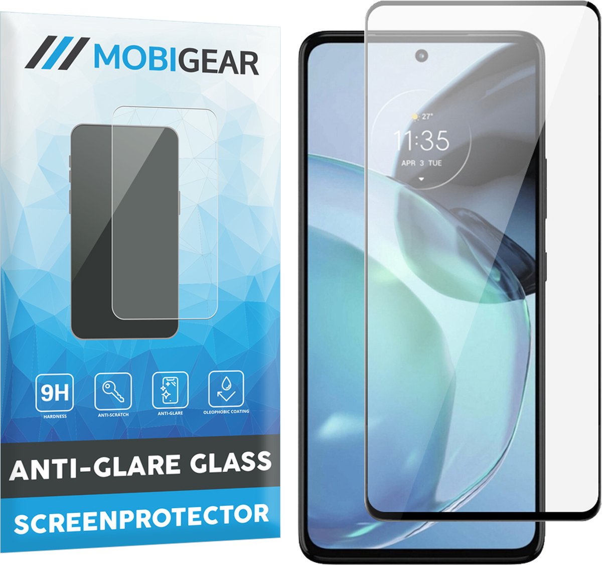 Mobigear Screenprotector geschikt voor Motorola Moto G72 Glazen | Mobigear Premium Screenprotector - Case Friendly - Zwart