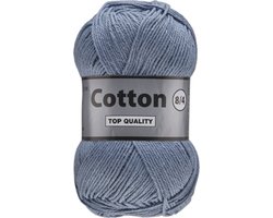 blauw grijs (839) katoen breigaren/haakgaren Lammy Yarns Cotton eight 8/4 - 1 bol