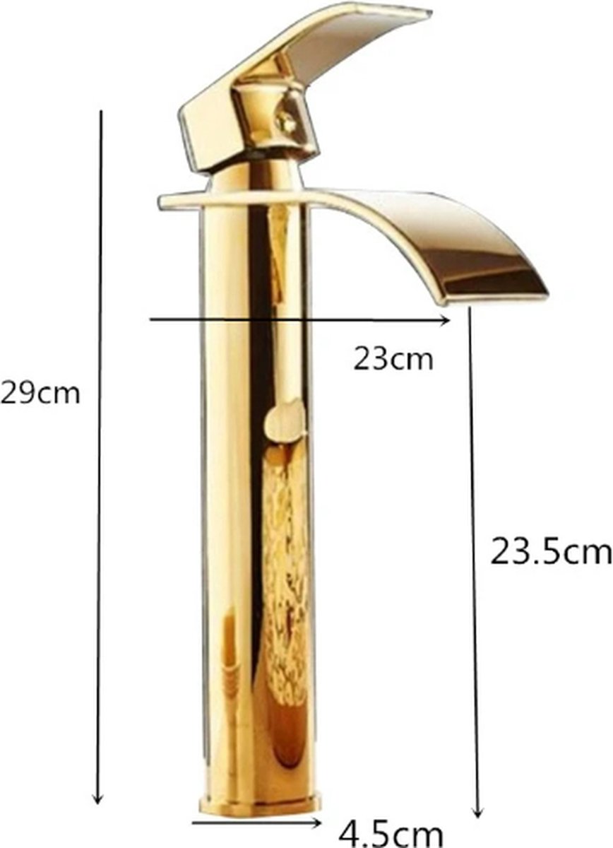 Waterval Wastafel Kraan Goud - Modern Design - Badkamer - Keuken - Toilet - Messing -... | bol.com