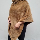 Poncho Kopenhagen 80 x 80 cm | 100% microfibre grand luxe & imitatieschaap | Camel | double face