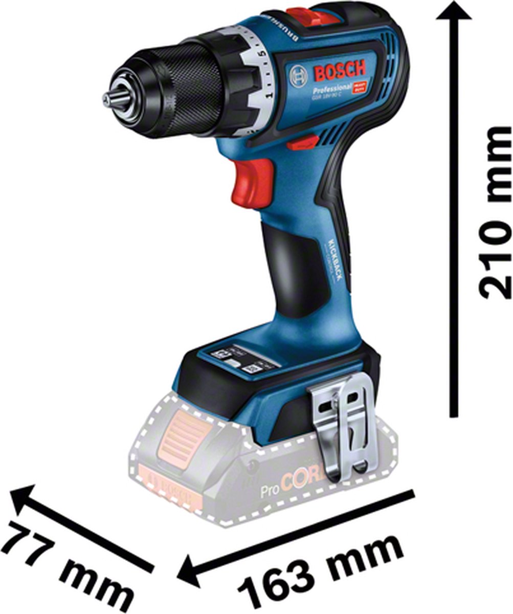 Bosch Professional GSR 18V-90 C Accu Schroefboormachine 18V 4.0Ah in L-Boxx - 06019K6004 thumbnail 6